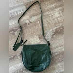 Green Leather Fossil Crossbody Shoulder Bag
